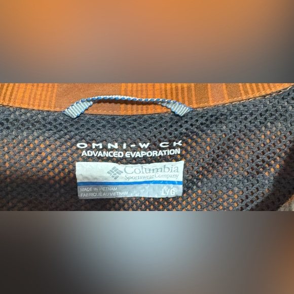 Columbia Men's Orange and Grey Checkered Shirt Jacket size L - Picture 2 of 3